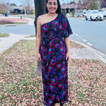 VICTRESS Flutter Evening Gown - Purple Bloom Dress